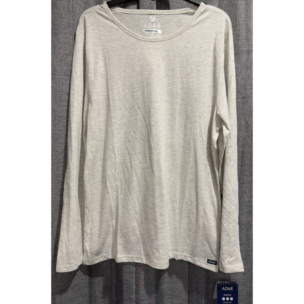 ADAR Long Sleeve‎ T-shirt Under Scrub Universal Size XXL Marl Gray NWT